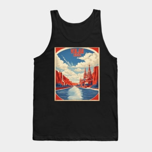 Volga Russia Vintage Tourism Poster Tank Top